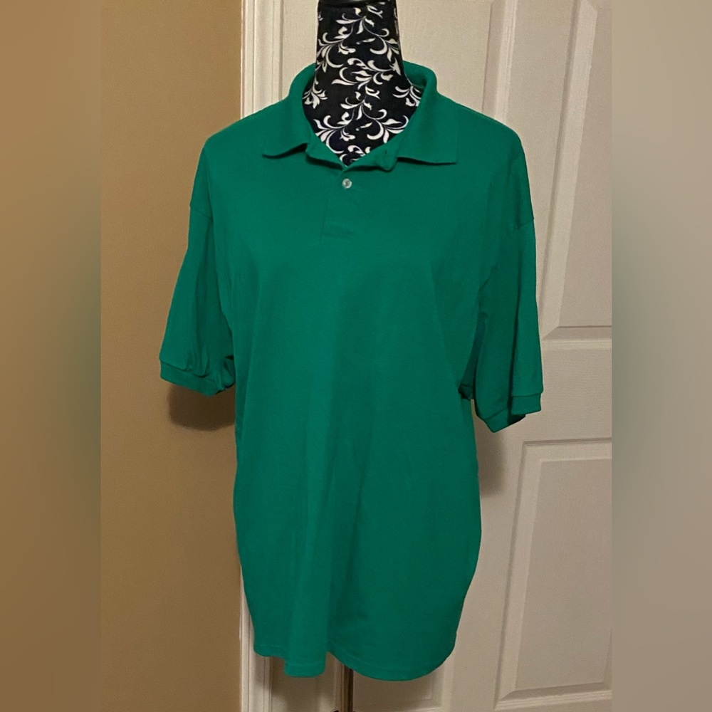 Hanes Ecosmart Unisex Short Sleeve Polo Top Size Large